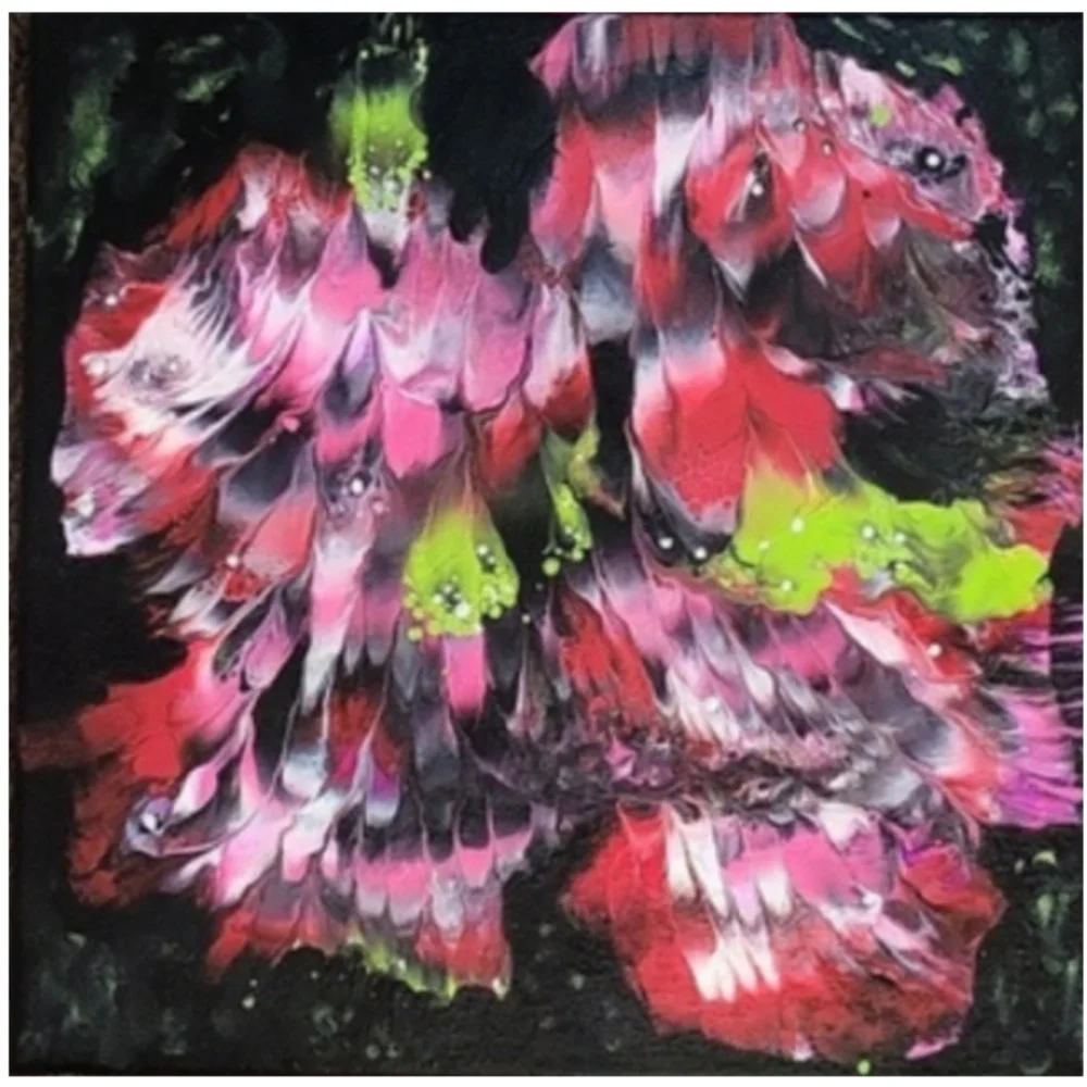 Hand Crafted Abstract Design 12x12 Inches Canvas Picture - Picture 2 of 4